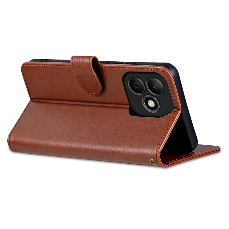AZNS Pour L'honneur X60i 5G Étui Anti-Scratch PU le Cuir Stand du Portefeuille Téléphone Téléphone - Brun