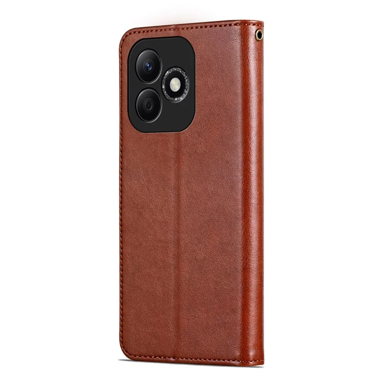 AZNS Pour L'honneur X60i 5G Étui Anti-Scratch PU le Cuir Stand du Portefeuille Téléphone Téléphone - Brun