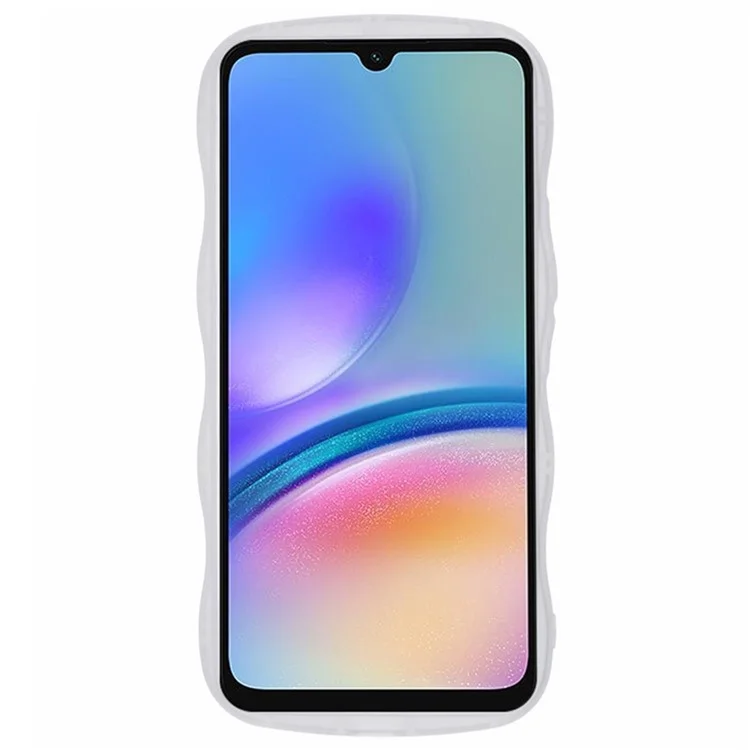 Serie Wanlonfeng JWT Para Samsung Galaxy A55 5G TPU Case Epoxy Tel Phone Cover Edge Con Vidrio Templado - Blanco Transparente