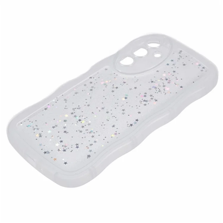 Serie Wanlonfeng JWT Para Samsung Galaxy A35 5G TPU Case Epoxy Tel Phone Cover Edge Con Vidrio Templado - Blanco Transparente