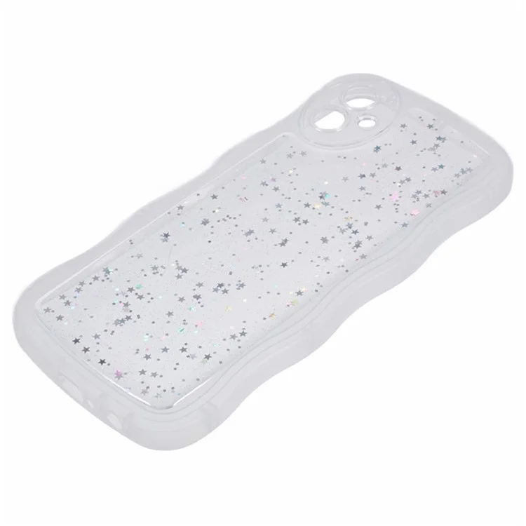 Serie Wanlonfeng JWT Para Samsung Galaxy A05 4G TPU Case Epoxy Tel Phone Cover Edge Con Vidrio Templado - Blanco Transparente