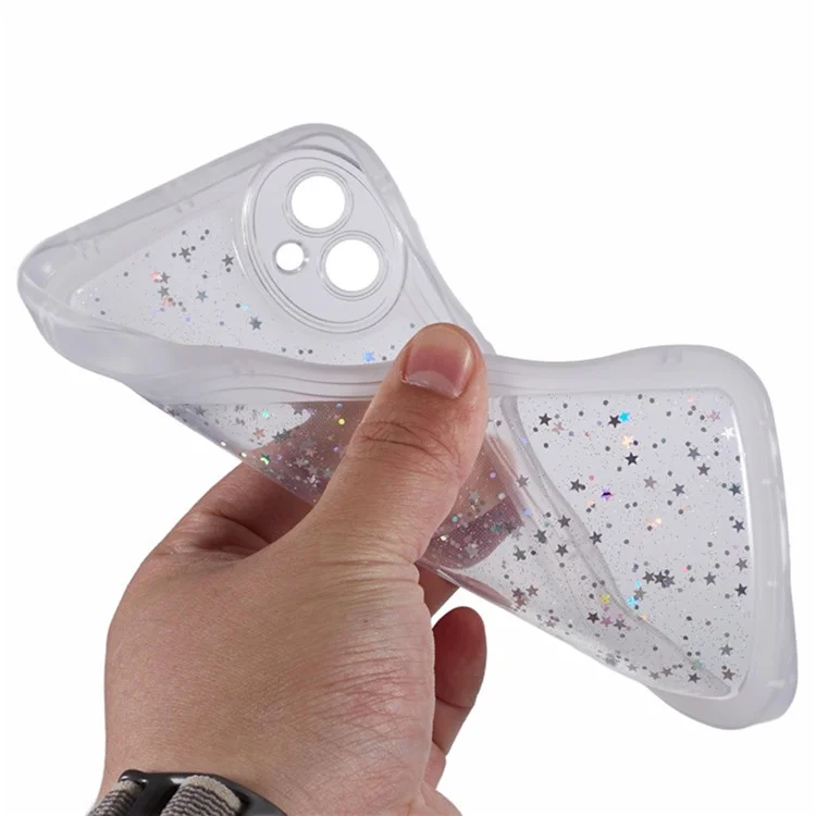 Serie Wanlonfeng JWT Para Samsung Galaxy A05 4G TPU Case Epoxy Tel Phone Cover Edge Con Vidrio Templado - Blanco Transparente