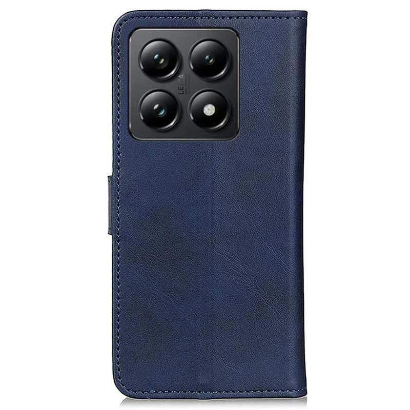 For Xiaomi 14T Stand Wallet Case Cowhide Texture Leather Phone Cover - Blue