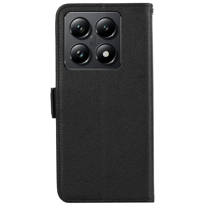 ABEEL Für Xiaomi 14T Pro Case Litchi Texture Leder RFID Blockierung Telefonabdeckung - Schwarz