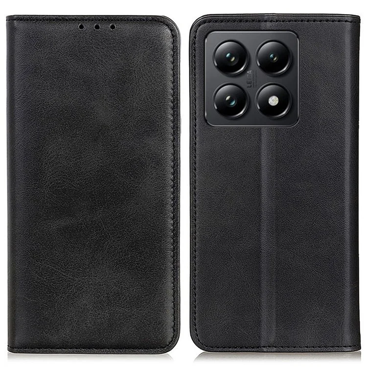 Para Xiaomi 14T Case Split Leather Flip Wallet Phone Cover - Black