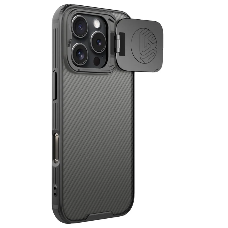 NILLKIN Camshield Prop Series for iPhone 16 Pro Case Translucent Slide Camera Protection PC + TPU Phone Cover