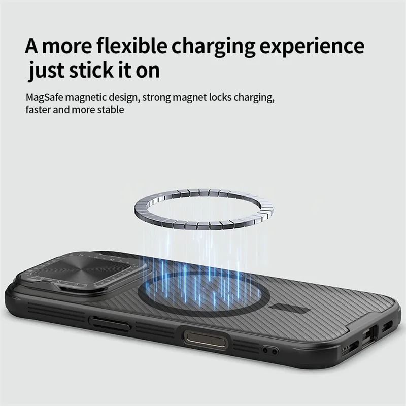 NILLKIN Camshield Prop Magnetic Translucent Series for iPhone 16 Pro Max Case Compatible with MagSafe TPU+PC Phone Cover with Camera Lid