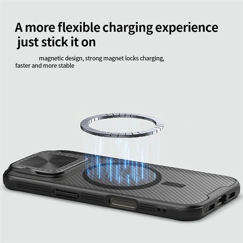 NILLKIN Camshield Prop Magnetic Translucent Series for iPhone 16 Pro Case Compatible with MagSafe TPU+PC Phone Cover with Camera Lid