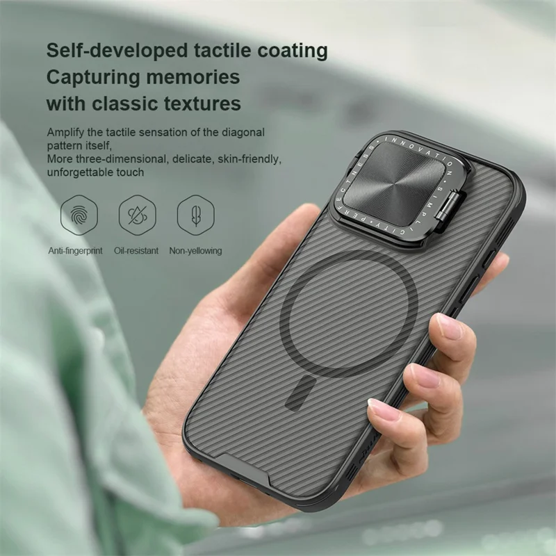 NILLKIN Camshield Prop Magnetic Translucent Series for iPhone 16 Pro Case Compatible with MagSafe TPU+PC Phone Cover with Camera Lid