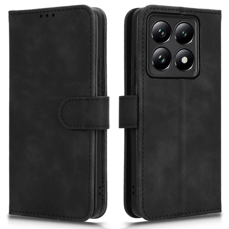 Per Xiaomi 14T Pro Custodia in Pelle Skin-Feel Anti-Drop Wallet Flip Phone Cover - Nero