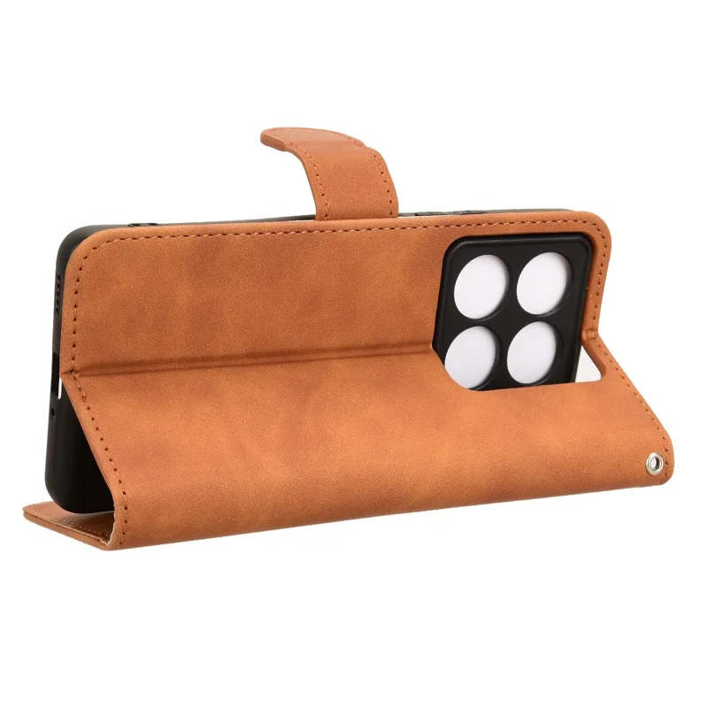 For Xiaomi 14T Pro Leather Case Skin-Feel Anti-Drop Wallet Flip Phone Cover - Brown