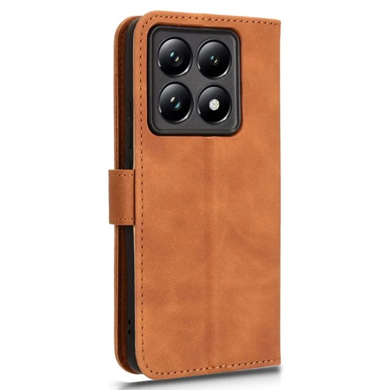 For Xiaomi 14T Pro Leather Case Skin-Feel Anti-Drop Wallet Flip Phone Cover - Brown