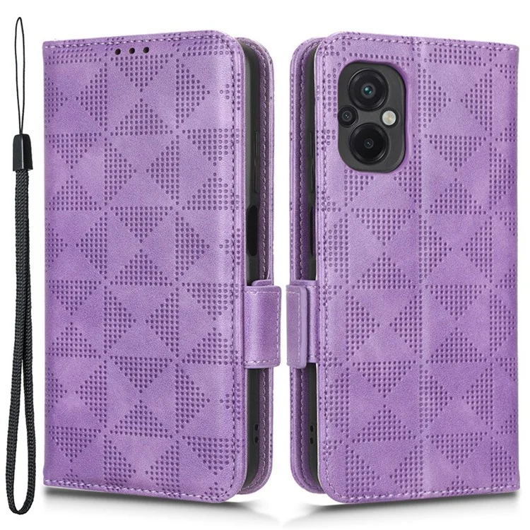 Per Xiaomi Poco M5 4G Triangolo Triangle Pattern Telef - Viola