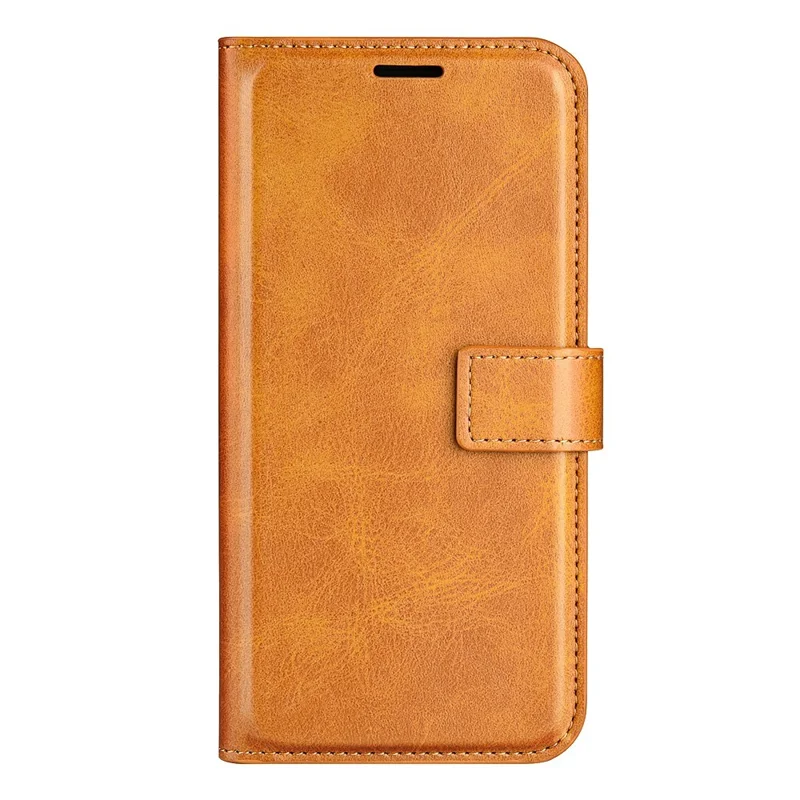 Para Xiaomi Redmi 14C 4G Stand Case Anti-Scratch Toced de Textura de Cuero Cubierta de Teléfono - Amarillo