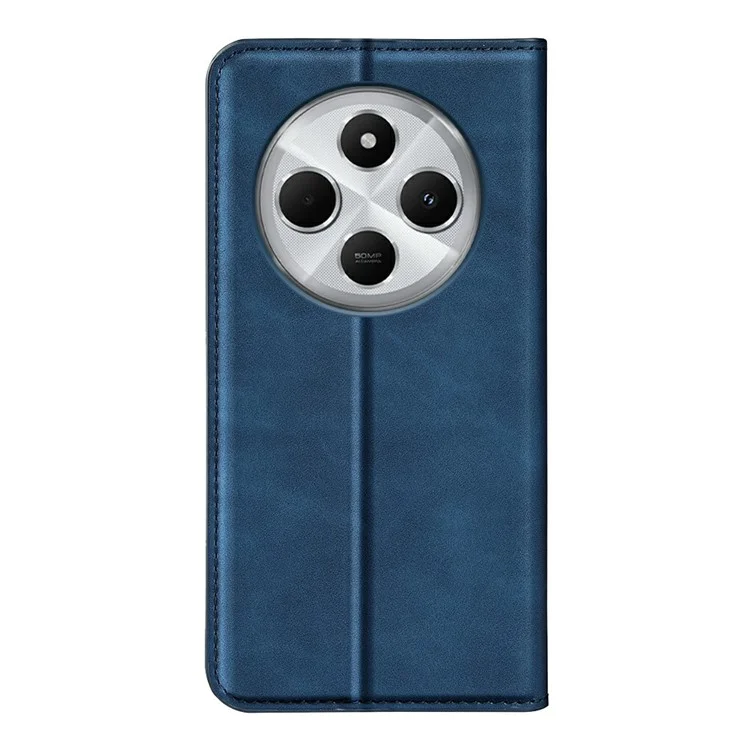 Para Xiaomi Poco C75 4G / Redmi 14R 5G / 14C 4G Case Skin-Touch Leather Wallet Phone Cover - Azul