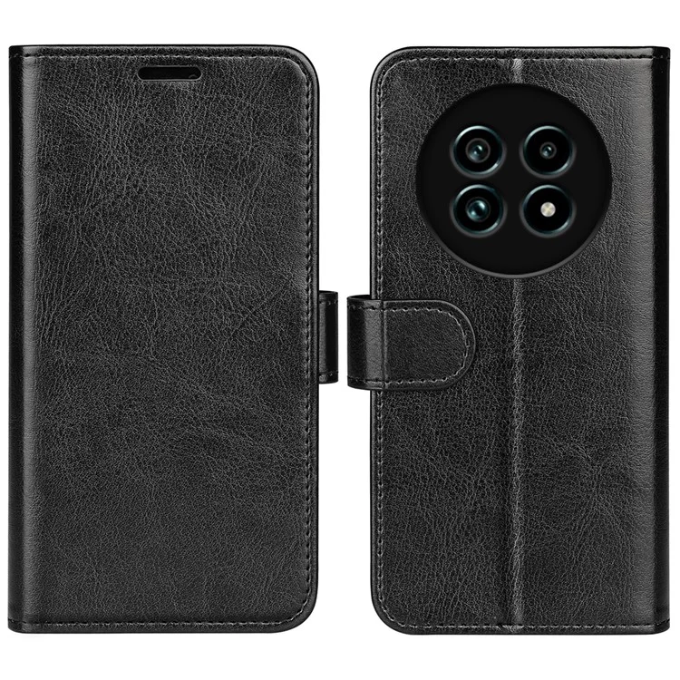 Para Realme 13 Pro 5g Case da Carteira Crazy Horse Textura Stand Couro de Couro Tampa - Preto
