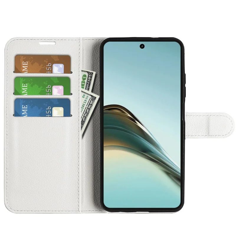 For Realme 13 Pro 5G (Global) / 13 Pro+ 5G (Global) Case Litchi Texture Shockproof Leather Wallet Phone Cover - White