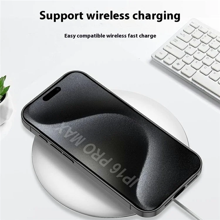 GKK Pour Iphone 16 Pro Max Case Compatible Avec Magsafe pu + pc Phone Shell Avec Titulaire de Carte Kickstand - Texture en Fibre de Carbone