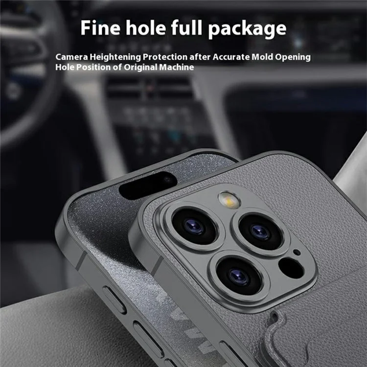 GKK Pour Iphone 16 Pro Case Compatible Avec Magsafe pu + pc Phone Shel Avec le Support de Carte Kickstand - Texture en Fibre de Carbone