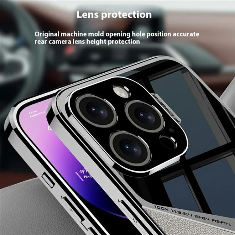 GKK Pour Iphone 16 Pro Max Case X-Shape Design Leather + Tpu + pc Téléphone Couverture - Texture en Fibre de Carbone