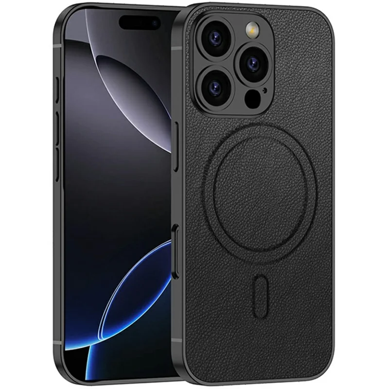 GKK For iPhone 16 Pro Max Case Compatible with MagSafe Skin-Touch Shockproof PU+PC Phone Cover - Black