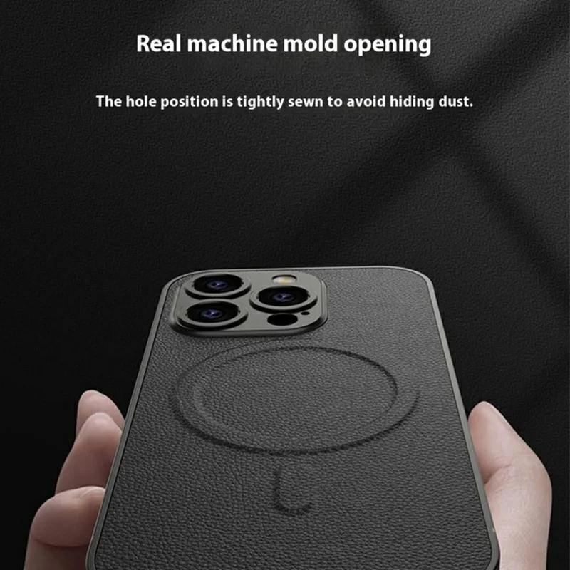 GKK For iPhone 16 Pro Max Case Compatible with MagSafe Skin-Touch Shockproof PU+PC Phone Cover - Black