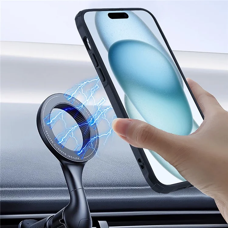 Para Iphone 14 Pro Case Disipación de Calor Hollow Hollow Magnético TPU+PC Telep Cubierta Compatible Con Magsafe - Azul Bebé