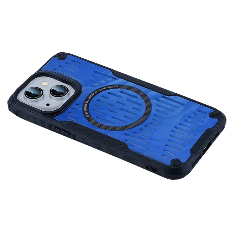 Para Iphone 15 Case Disipación de Calor Hollow Hollow Magnético Tpu+tpu+pc Teléfono Compatible Con Magsafe - Azul Bebé