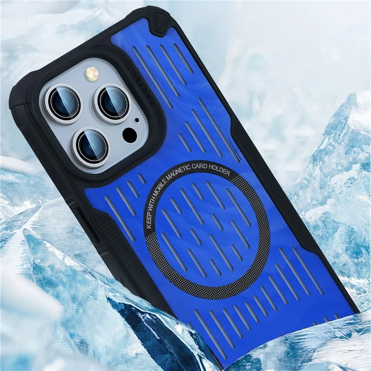 Per Iphone 15 Pro Max Case Dissipazione di Calore Dissipazione Cavo Magnetica Anti-Drop TPU+PC Copertura Telefonica Compatibile Con Magsafe - Baby Blue