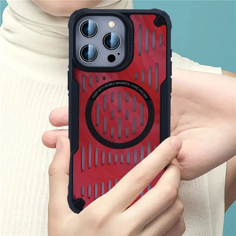 Per Iphone 15 Pro Max Case Dissipazione di Calore Dissipazione Cavo Magnetica Anti-Drop TPU+PC Copertura Telefonica Compatibile Con Magsafe - Baby Blue