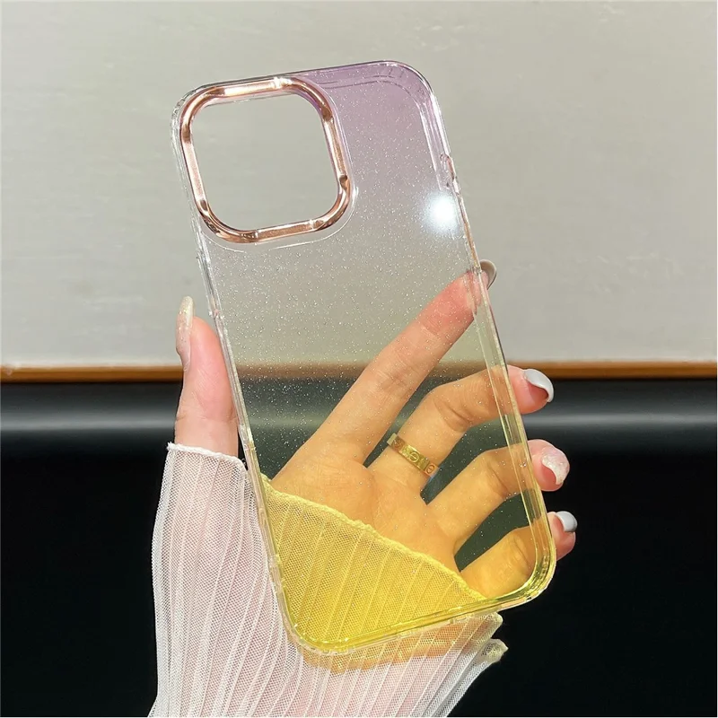 For iPhone 16 Pro Max Case Dual Color Gradient Soft TPU Phone Case - Black / Clear