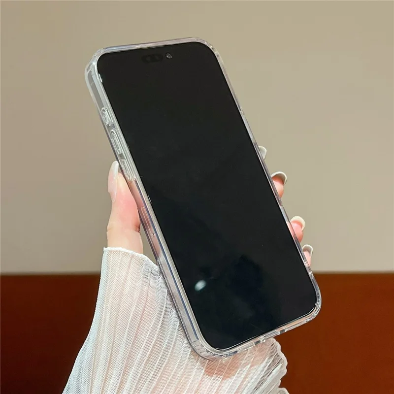 For iPhone 16 Pro Case Dual Color Gradient Soft TPU Phone Case - Black / Clear