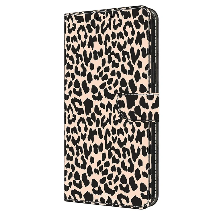 Per Xiaomi Redmi Note 13 4G Custodia Motivo Stampato Custodia Protettiva TPU+PU Pelle Flip Phone Case - Stampa Leopardo