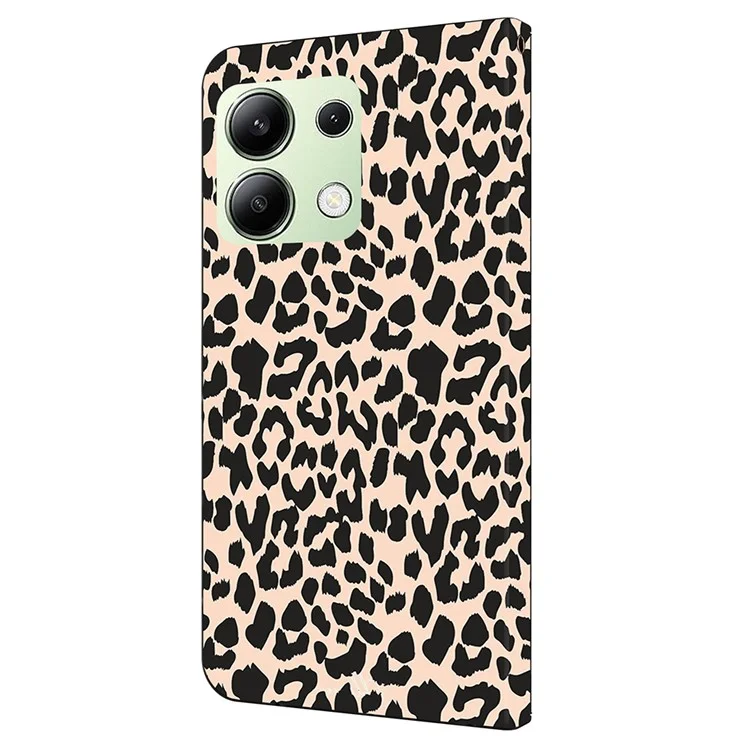 Per Xiaomi Redmi Note 13 4G Custodia Motivo Stampato Custodia Protettiva TPU+PU Pelle Flip Phone Case - Stampa Leopardo