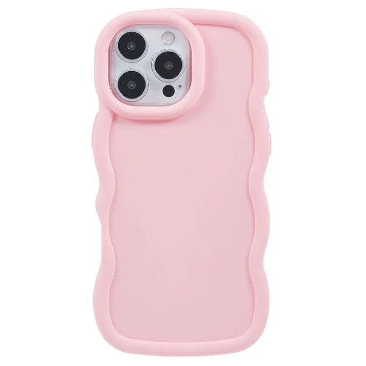 XL -serie Für Iphone 16 Pro Case TPU Protective Phone Cover Einzigartiger Curly Wave Frame - Rosa