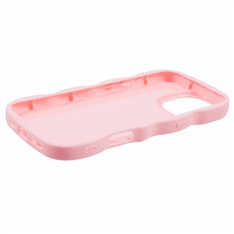 XL -serie Für Iphone 16 Pro Case TPU Protective Phone Cover Einzigartiger Curly Wave Frame - Rosa