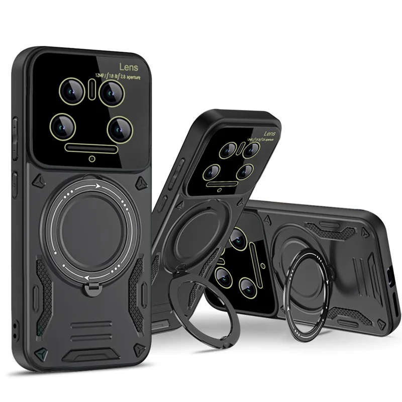 For Xiaomi 14 Ultra Case Rotating Magnetic Kickstand PC+TPU Phone Cover - Purple