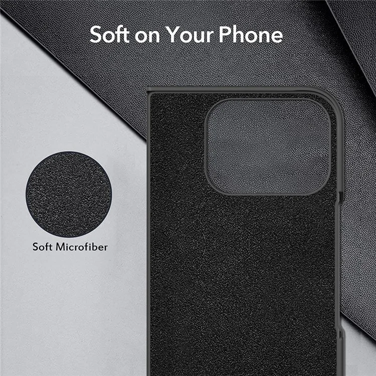 Для чехла Google Pixel Fold 2 Litchi Texture Leather+PC Phone Cover с закалённой стеклянной плёнкой - чёрный