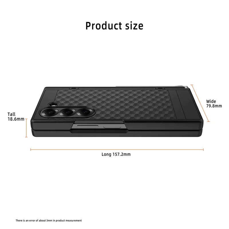 For Samsung Galaxy Z Fold6 5G Case Hinge Kickstand PC Phone Cover with Tempered Glass Film - Blue