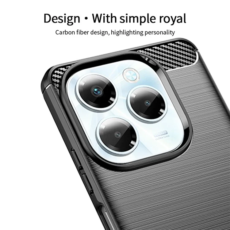 MOFI JK TPU Series-1 For Infinix Note 40X 5G Case Carbon Fiber Texture TPU Soft Phone Cover - Black