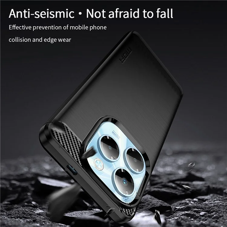 MOFI JK TPU Series-1 For Infinix Note 40X 5G Case Carbon Fiber Texture TPU Soft Phone Cover - Black
