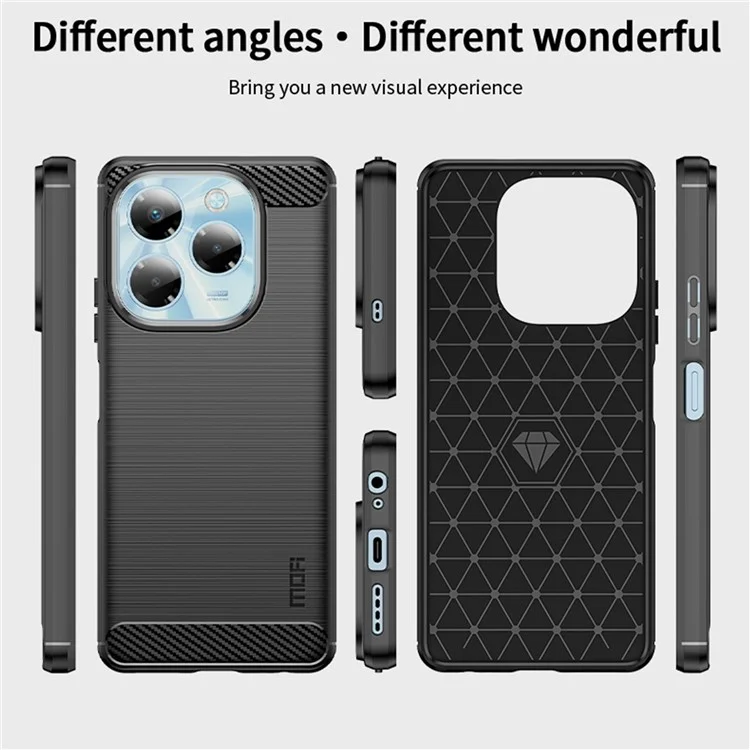 MOFI JK TPU Series-1 For Infinix Note 40X 5G Case Carbon Fiber Texture TPU Soft Phone Cover - Black