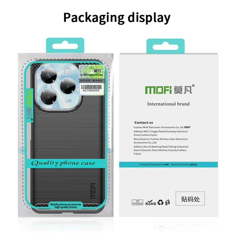 MOFI JK TPU Series-1 For Infinix Note 40X 5G Case Carbon Fiber Texture TPU Soft Phone Cover - Black