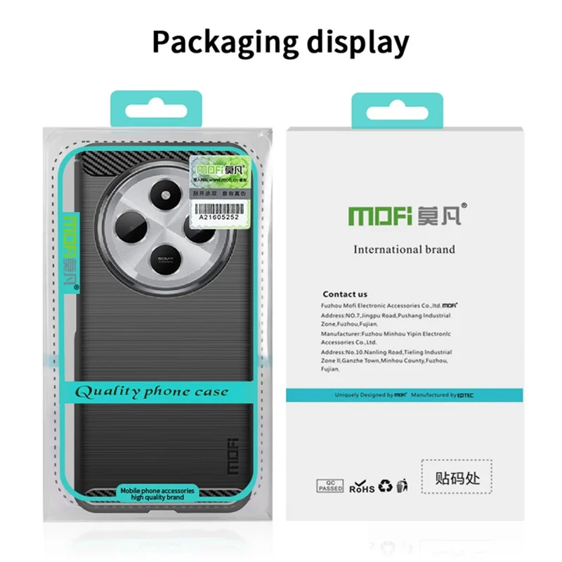 MOFI JK TPU Series-1 For Xiaomi Poco C75 4G / Redmi 14R 5G / 14C 4G Case Carbon Fiber Texture TPU Soft Phone Cover - Black