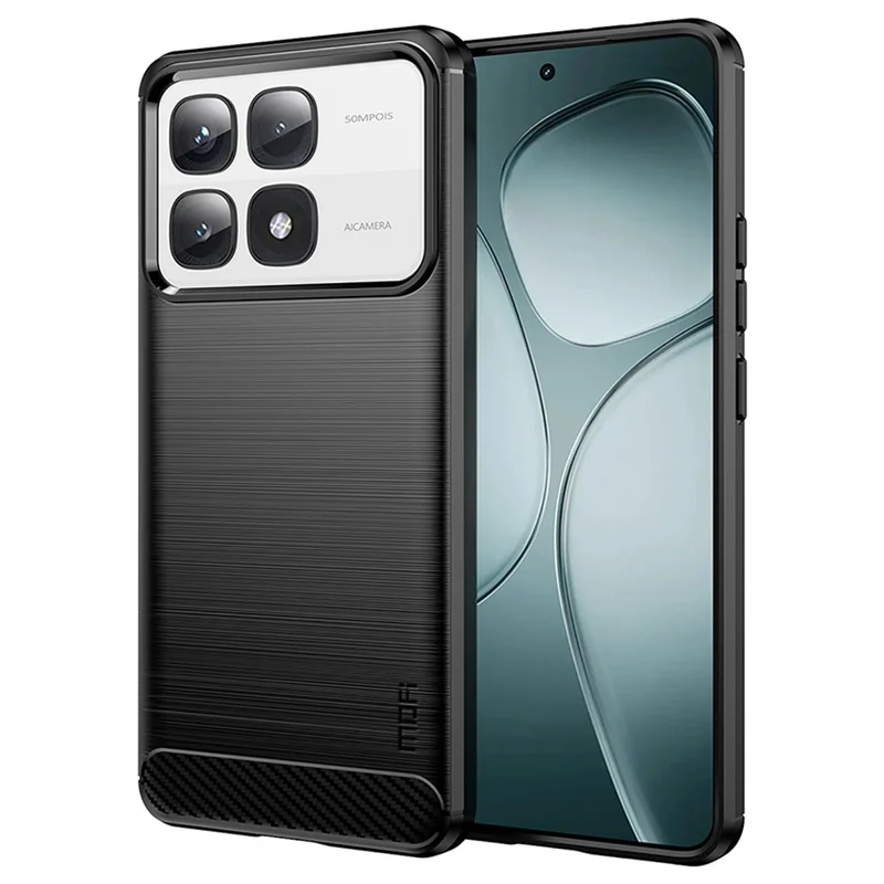MOFI JK TPU Series-1 For Xiaomi 14T Pro / 14T Case Carbon Fiber Texture TPU Soft Phone Cover - Black