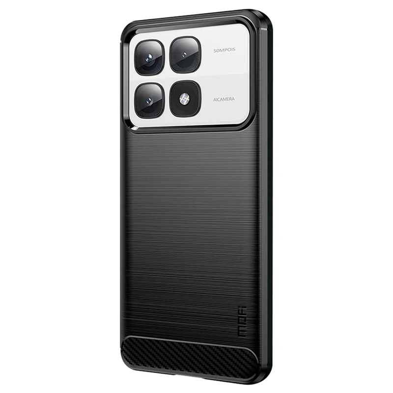 MOFI JK TPU Series-1 For Xiaomi 14T Pro / 14T Case Carbon Fiber Texture TPU Soft Phone Cover - Black