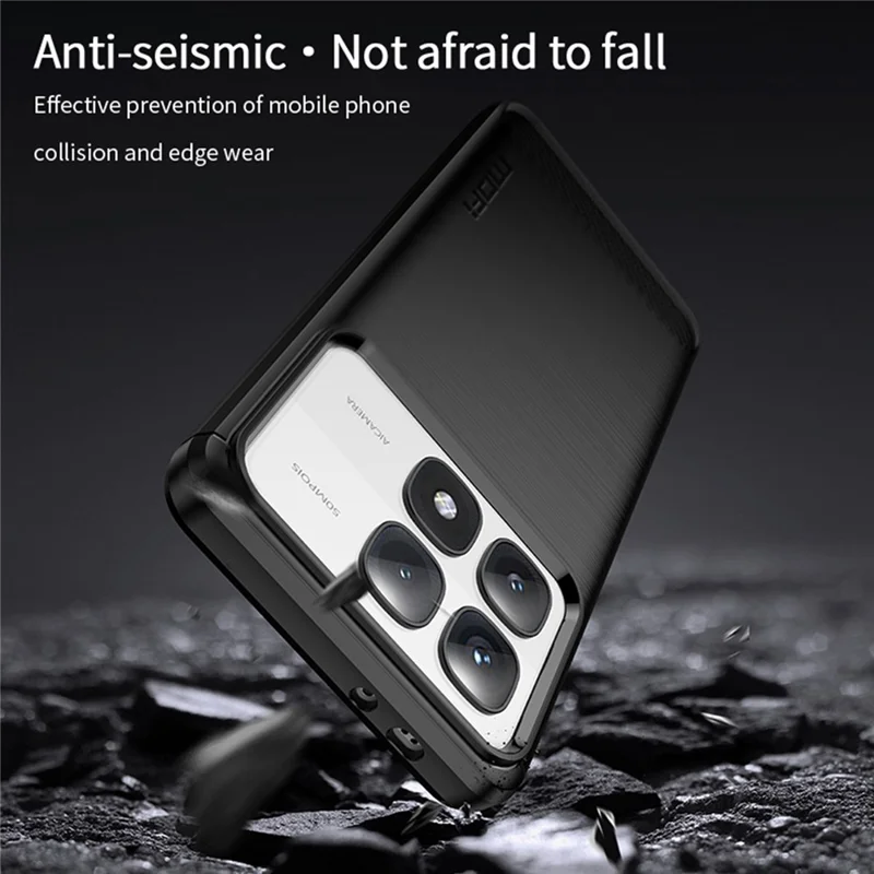 MOFI JK TPU Series-1 For Xiaomi 14T Pro / 14T Case Carbon Fiber Texture TPU Soft Phone Cover - Black