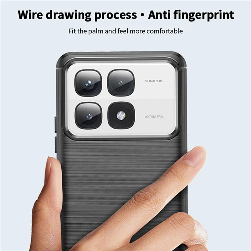 MOFI JK TPU Series-1 For Xiaomi 14T Pro / 14T Case Carbon Fiber Texture TPU Soft Phone Cover - Black