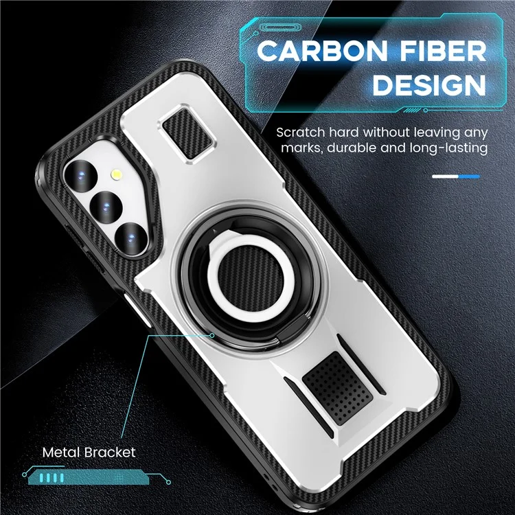 Para Samsung Galaxy A24 4G (162.1 x 77.6 x 8.3 Mm) Caso TPU+PC Teletro Cubierta Con Correa de Los Digares de Silicona - Blanco