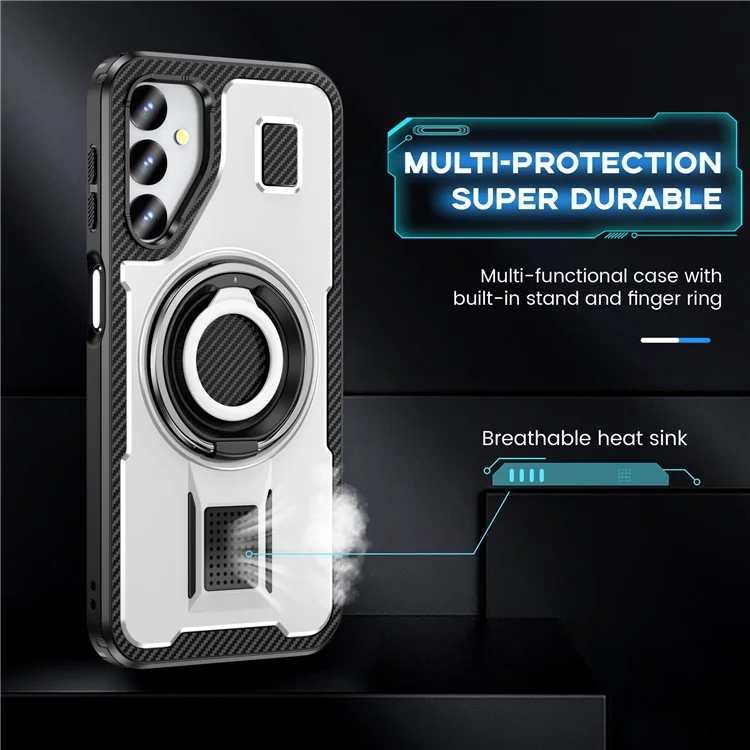 Para Samsung Galaxy A24 4G (162.1 x 77.6 x 8.3 Mm) Caso TPU+PC Teletro Cubierta Con Correa de Los Digares de Silicona - Blanco
